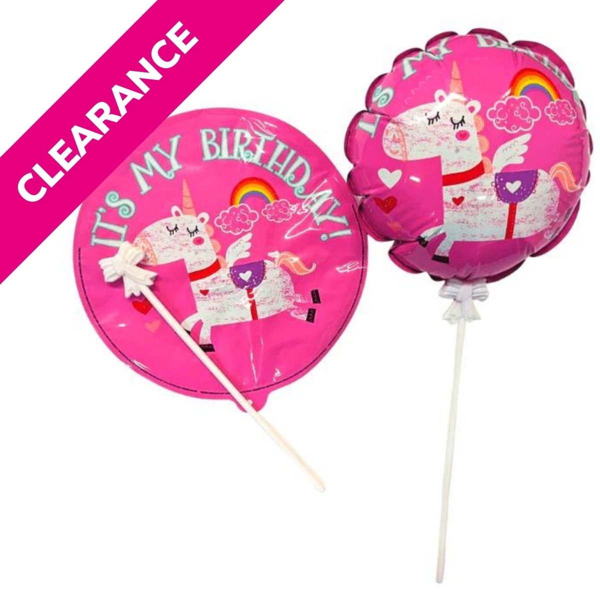 3 Self Inflating Unicorn Balloons - 18cm - PoundToys